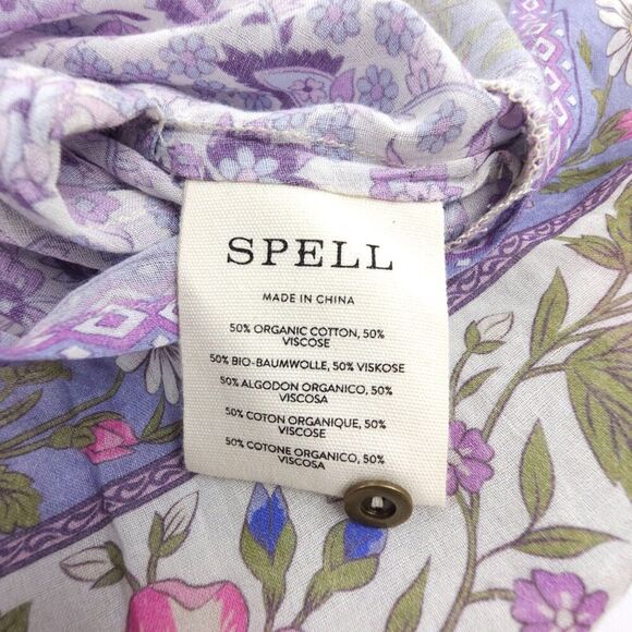 NEW Spell Sienna Sleeveless Tunic Dress Lilac Floral Resort Cottagecore Boho XS - Picture 8 of 8